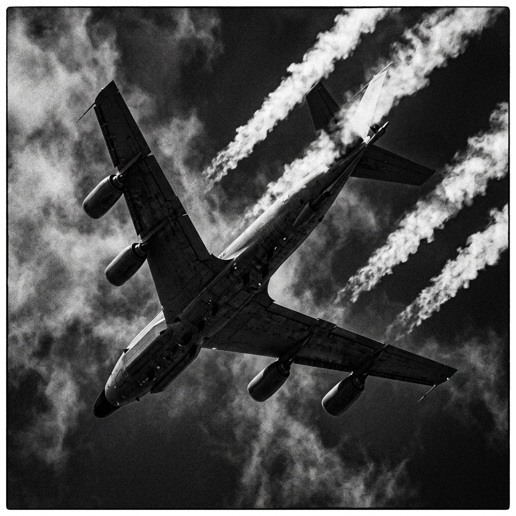 Aircraft with contrails